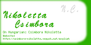 nikoletta csimbora business card